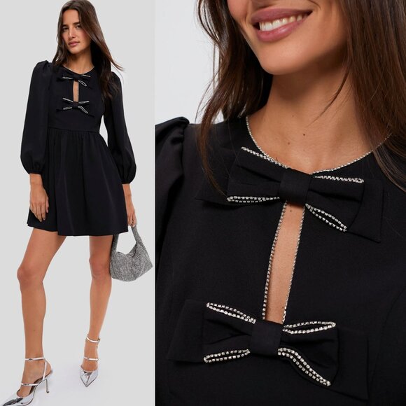 Tuckernuck Dresses & Skirts - Hyacinth House NEW Embellished Bow Blair Formal Cocktail Party Mini Dress Size M